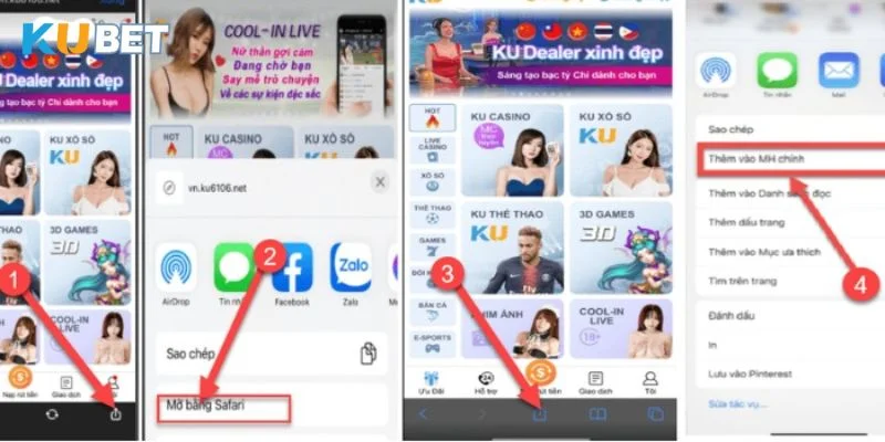 Sở hữu ngay ứng dụng Kubet trên iPhone qua 04 bước đơn giản.